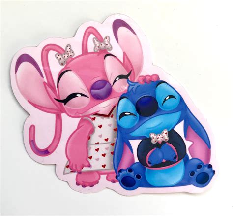 Stitch And Angel Valentines Day Vinyl Sticker Etsy