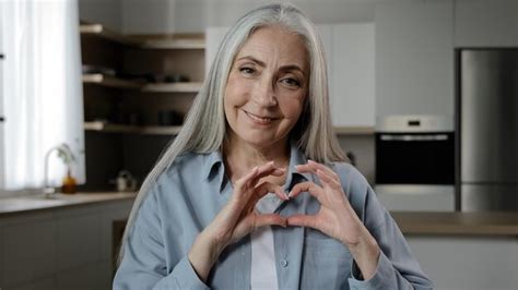 Premium Photo Kindly Thankful S Woman Elderly Mature Volunteer Female Pensioner Grayhaired