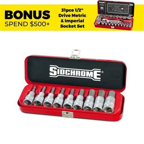 Sidchrome SCMT14274 7pce 1 2 Drive Metric In Hex Socket Set