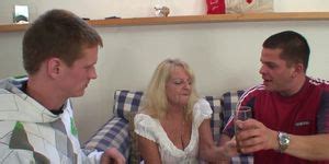 GRANDMA FRIENDS Party 3some With Boozed Blonde Granma Tnaflix