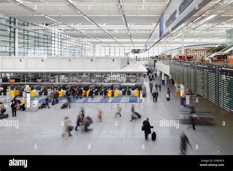 Munich, Germany, departure hall Terminal 2 at Munich Airport Stock ...