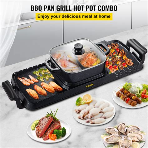Vevor In Electric Bbq Pan Grill Hot Pot Portable Hot Pot Bbq Grill W Vevor Ca