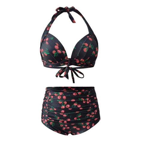 Aayomet Two Piece Swimsuit For Women Retro Polka Dot High Waist Bikini Set Two Piece Bathing