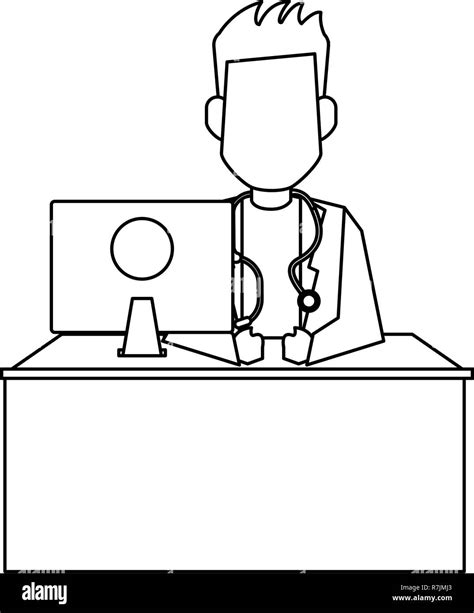 doctor office concept black and white Stock Vector Image & Art - Alamy