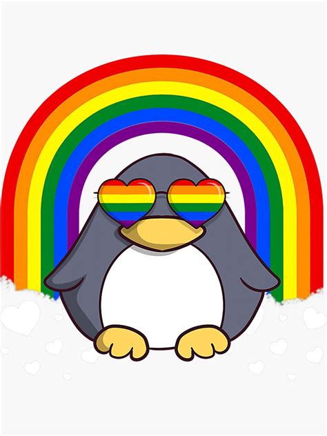 Lgbt Penguin Gay Pride Rainbow Lgbtq Cute Arctic Bird Sticker For Sale By Madeleineaw Redbubble