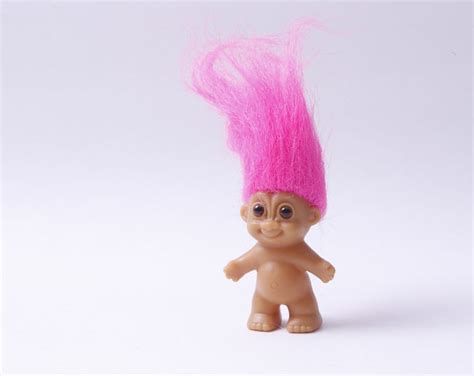 Russ Troll Nude Pvc Figure Pink Hair Smiling Toy Doll Collection Vintage