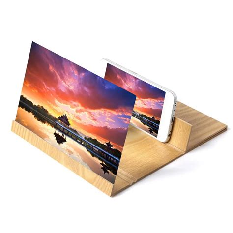 Jopters - Wooden 3D 12Inch Screen Enlarge Magnifier Foldable Mobile Stand