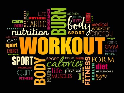 WORKOUT Word Cloud Fitness Stock Vector By Dizanna 150508924