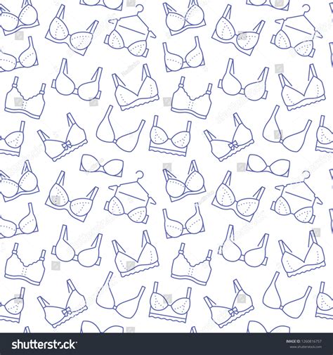Lingerie Seamless Pattern Flat Line Icons Stock Vector Royalty Free 1260816757 Shutterstock