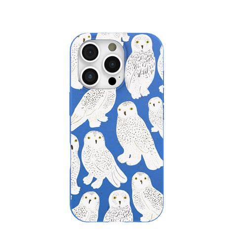 Electric Blue Snowy Owls iPhone 16 Pro Case – Pela Case