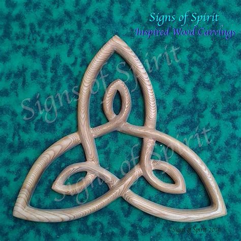 Celtic Knot of Inner Strength Wood Carving Triquetra Variation Trinity