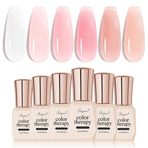 Amazon Shoyum Icy Jelly Nude Pink Gel Nail Polish Set Of Transparent Milky White Colors