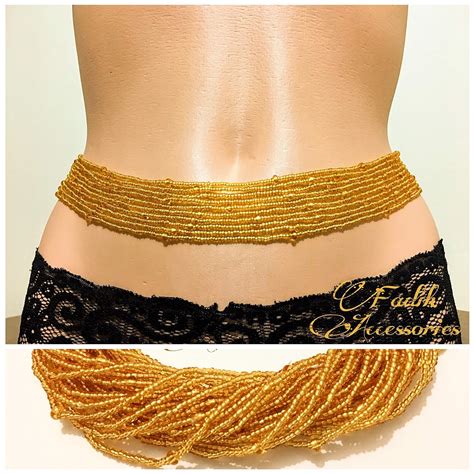 Amazon Gold Waist Beads Set 10 Strand Belly Bead African Waist