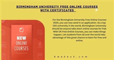 Birmingham University Free Online Courses with Certificates