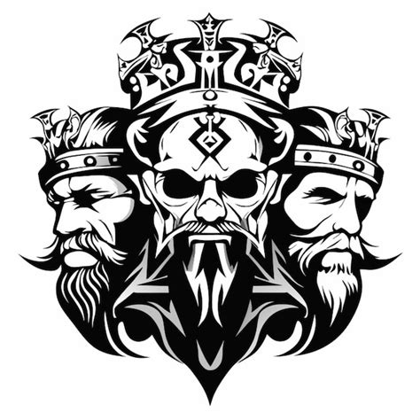 Premium Vector Three Wise Skulls King Vector Illustration