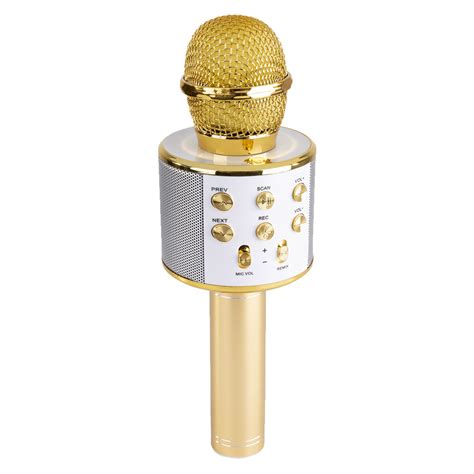 Max KM01 Kids Karaoke Microphone Gold - Bluetooth & MP3