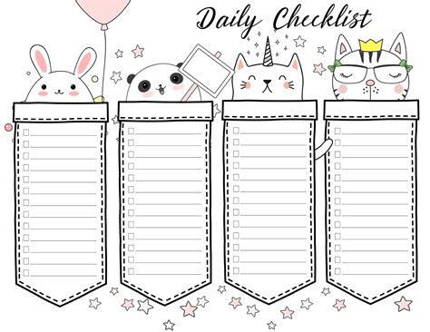 Kawaii Cute Checklist Template