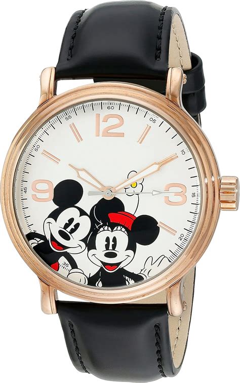 Disney W001855 Mickey Mouse Montre à Quartz analogique pour Homme Noir