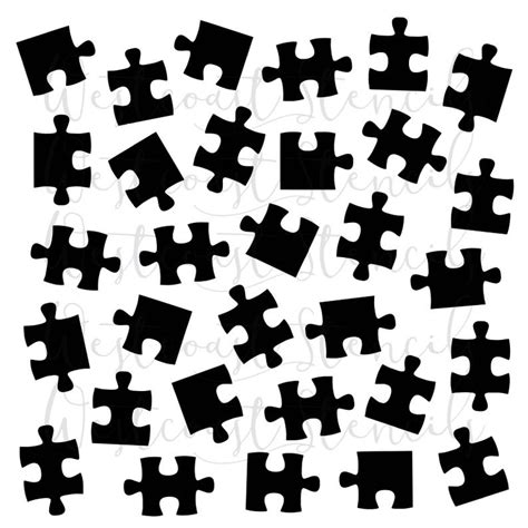 Puzzle Piece Stencil Autism Awareness Cookie Stencil Etsy