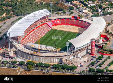 Aerial View Soccer Stadium Estadi Mallorca Son Moix Construction Site