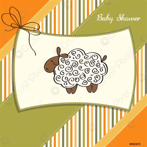 Cute Baby Shower Card With Sheep Stock Vector 982870 Crushpixel