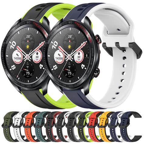 Honor Watch Dream 22mm 볼록 루프 2색 실리콘 시계 밴드(검은색+흰색)