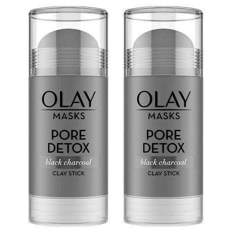 Olay Clay Charcoal Facial Mask Stick Pore Detox Black Charcoal Spa