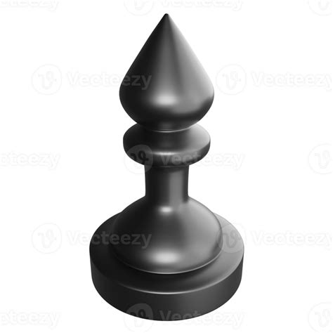 Black Bishop Chess Piece Clipart Cartoon Design Icon Isolated On