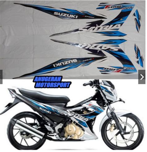 Jual STIKER STRIPING SATRIA F FU 150 2013 PUTIH BIRU FL LIS STANDAR ORI