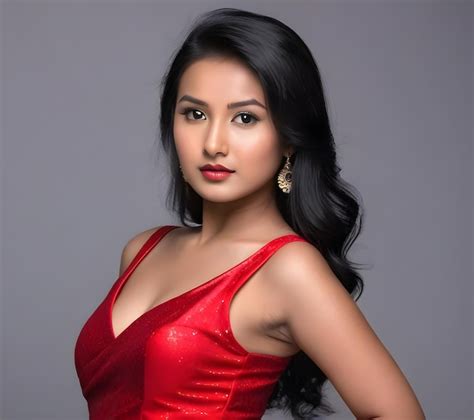 Premium Photo Hot Nepali Girl In Red Dress