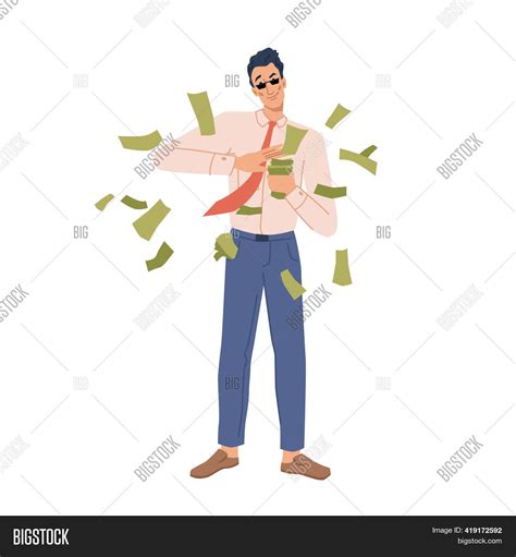 Businessman Money Flat Image & Photo (Free Trial) | Bigstock