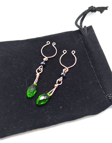 Nipple Rings Nipple Clamp Jewelry Non Piercing Nipple Rings With Emerald Green Bead Sexy Sex