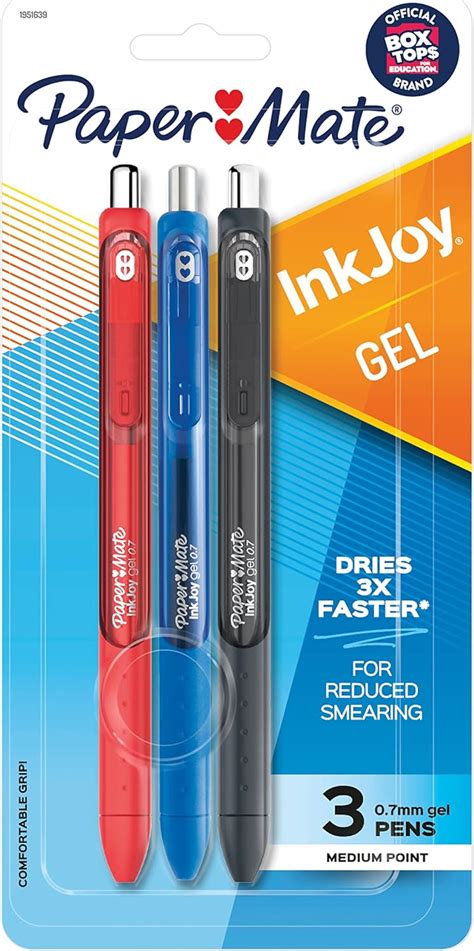 Paper Mate Inkjoy Bolígrafos de gel Punta media 3 pack Punto