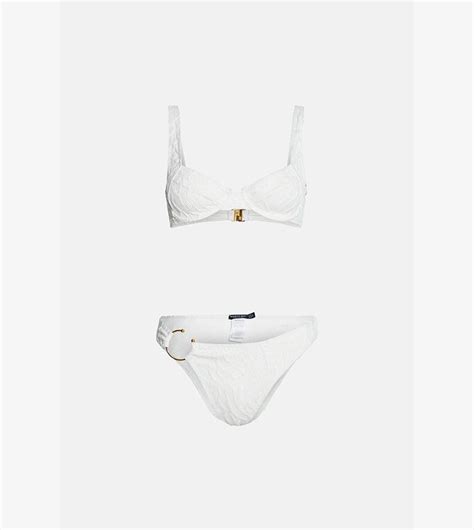 Buy Warehouse Wave Textured Underwire Ring Bikini Set In Cream Thstreet Uae