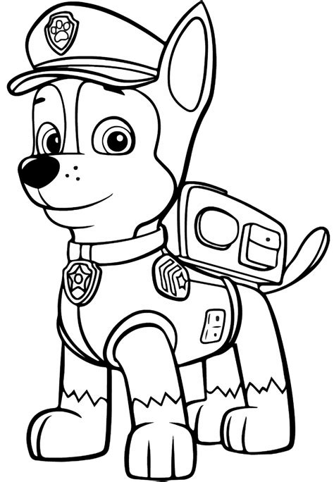 PAW Patrol Chase Coloring Page - Free Printable Coloring Pages for Kids