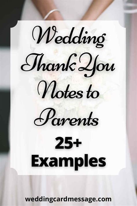 Wedding Thank You Notes to Parents (25+ Examples) - Wedding Card Message