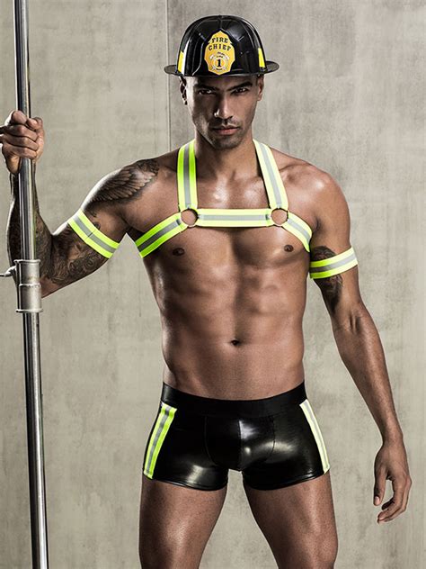 Men Sexy Costume Halloween Adult S Tights Headpiece Top Armwear Night Club Wear Lingerie