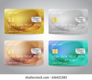 Realistic Detailed Credit Cards Set Colorful Stock Vector Royalty Free