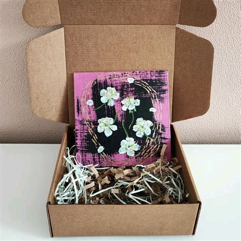 Картина акрилом. Холст на картоне. Цветочная композиция с поталью. в ...