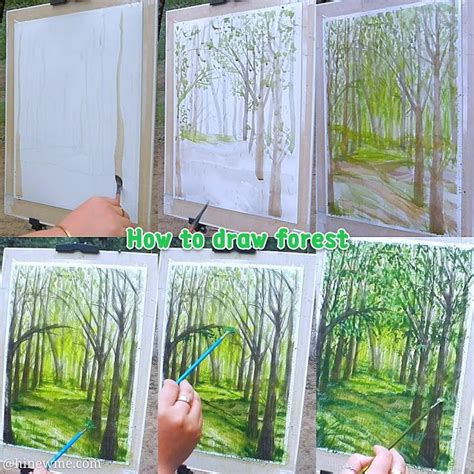 Diy Watercolor Painting, Watercolor Trees, Watercolour Tutorials, Water Painting, Painting ...