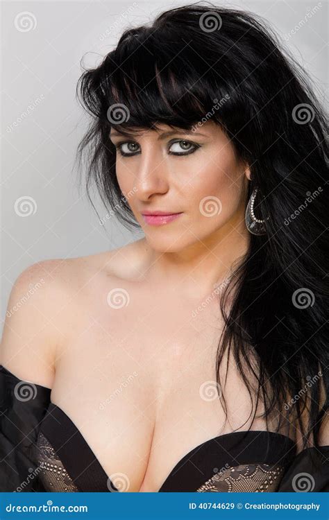 Portrait Of A Beautiful Brunette Lady Stock Image Image Of Long Beautiful