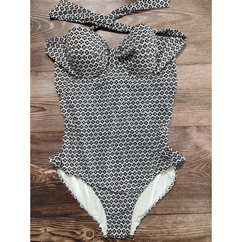 Bikini Set One Piece Beach Swimsuit One Piece Plaid Pattern Shopee Malaysia