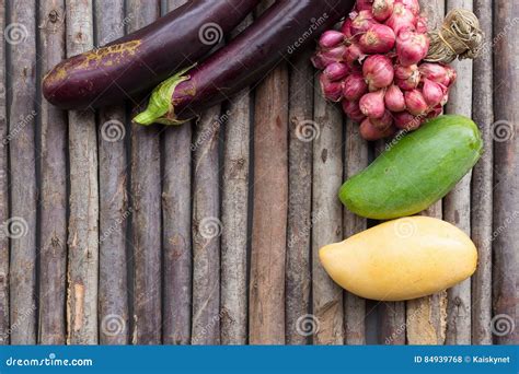 Fruits And Vegetables On The Wooden Floor Stock Photo Image Of