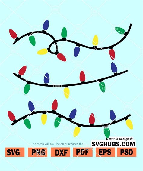 Christmas Lights SVG Layered Christmas SVG Christmas Lights Frame