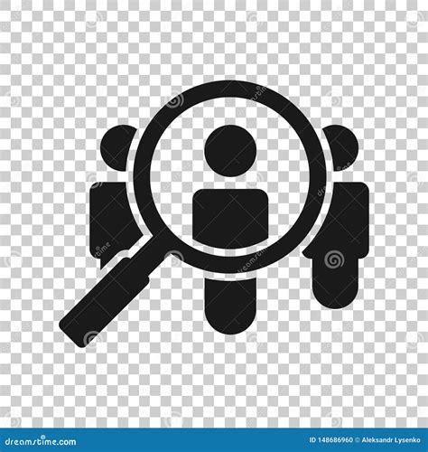 Search Job Vacancy Icon In Transparent Style Loupe Career Vector