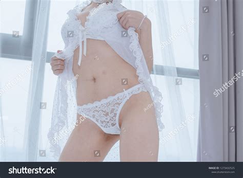 Sexy Woman White Lingerie On Bed Stock Photo 1273432525 Shutterstock