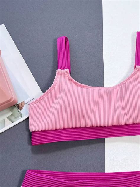 Contrast Binding Bikini Swimsuit SHEIN EUR