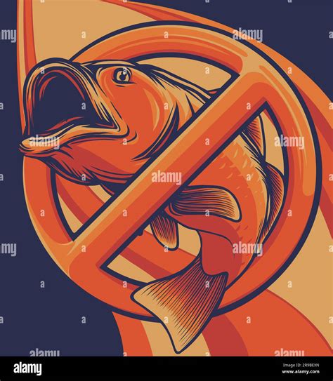 Vector Illustration Of Bass Fish In Colored Background Stock Vector