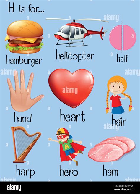 Many Words Begin With Letter H Stock Vector Image And Art Alamy