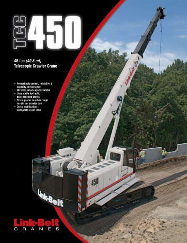 Link Belt Tcc 450 45 Ton 408 Mt Telescopic Crawler Crane Link Belt